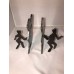 Modern Metal Torch Cut Bookends Signed!!   202396431145